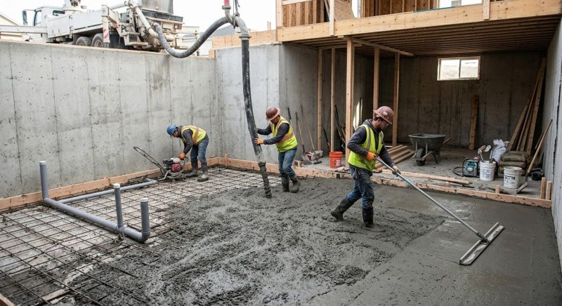 Basement Concrete Installation in Holbrook, MA