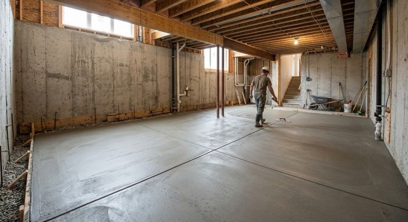 Basement Concrete Installation in Mansfield, MA
