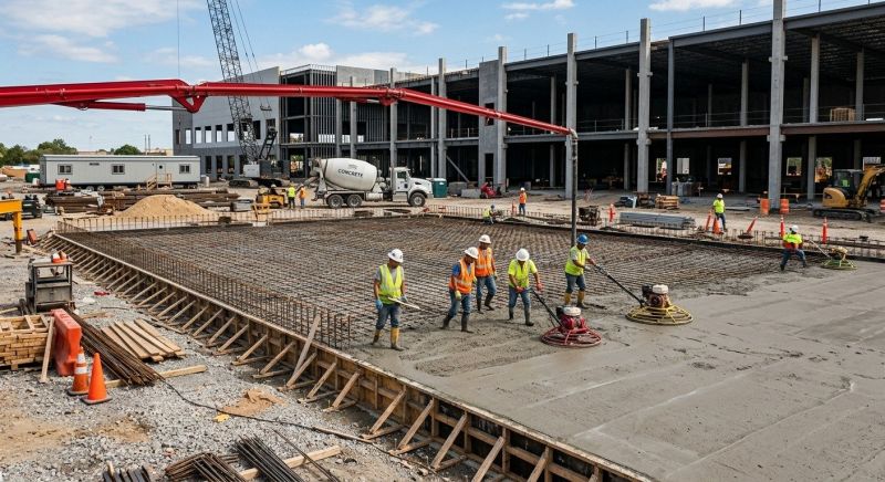 Commercial Slab Installation in Braintree, MA