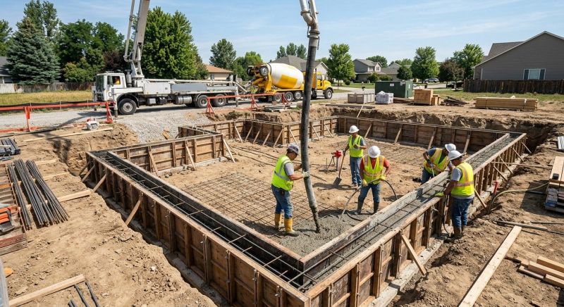 Concrete Foundation Installation in Randolph, MA