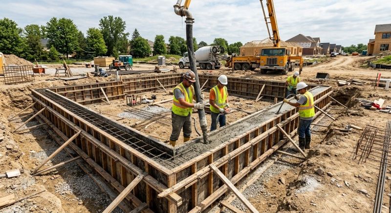 Poured Foundation Installation in North Attleboro, MA